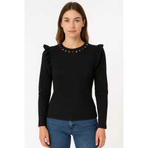 ΓΥΝΑΙΚΕΙΑ ΜΠΛΟΥΖΑ ΜΕ ΒΟΛΑΝ & ΠΟΛΥΧΡΩΜΑ ΣΤΡΑΣ